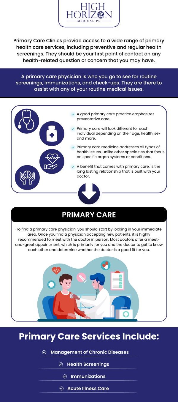 Primary care physicians provide first-line treatment for acute injuries, long-term illnesses, and developmental abnormalities for patients. At High Horizon Medical PC, Dr. Ali Tabarroki, MD, and his team of professionals offer comprehensive treatment for illness and injuries along with tests and physicals. We offer treatments such as X-rays, EKG, hormone replacement therapy, immunization, lab testing, medical weight loss, and much more. For more information, contact us or schedule an appointment online. We are conveniently located at 396 Hempstead Avenue, West Hempstead, NY 11552. Primary care physicians provide first-line treatment for acute injuries, long-term illnesses, and developmental abnormalities for patients. At High Horizon Medical PC, Dr. Ali Tabarroki, MD, and his team of professionals offer comprehensive treatment for illness and injuries along with tests and physicals. We offer treatments such as X-rays, EKG, hormone replacement therapy, immunization, lab testing, medical weight loss, and much more. For more information, contact us or schedule an appointment online. We are conveniently located at 396 Hempstead Avenue, West Hempstead, NY 11552.